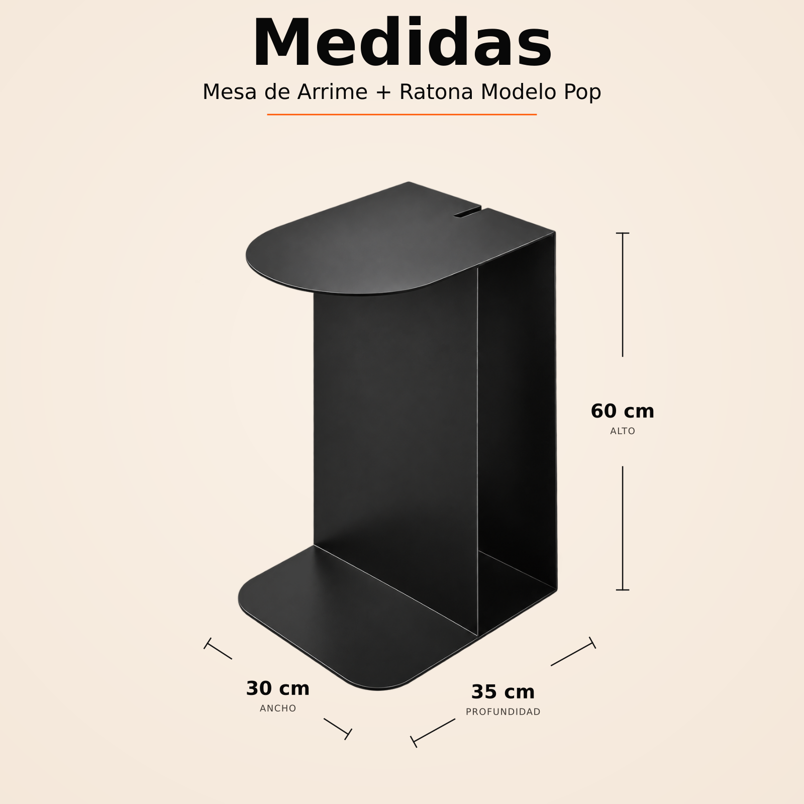 Mesa de Arrime + Ratona Modelo Pop